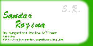 sandor rozina business card